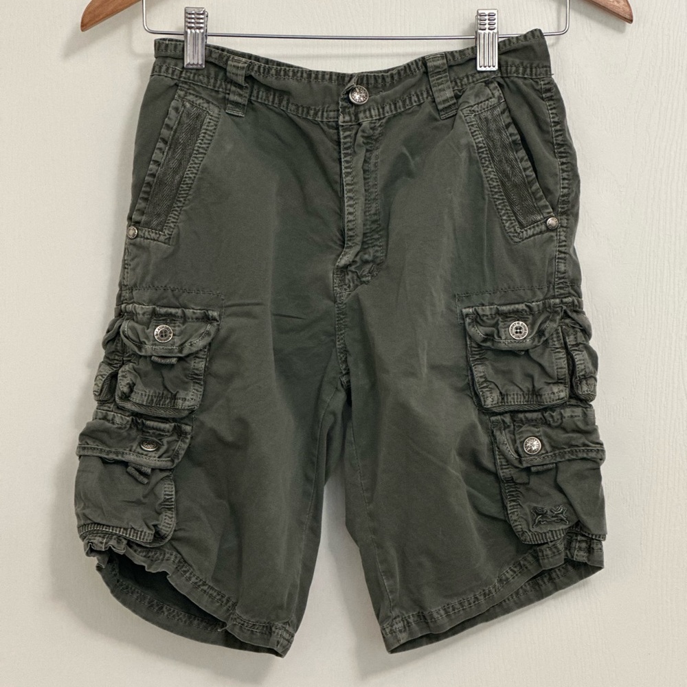 English Laundry Green Cargo Shorts Relaxed Fit